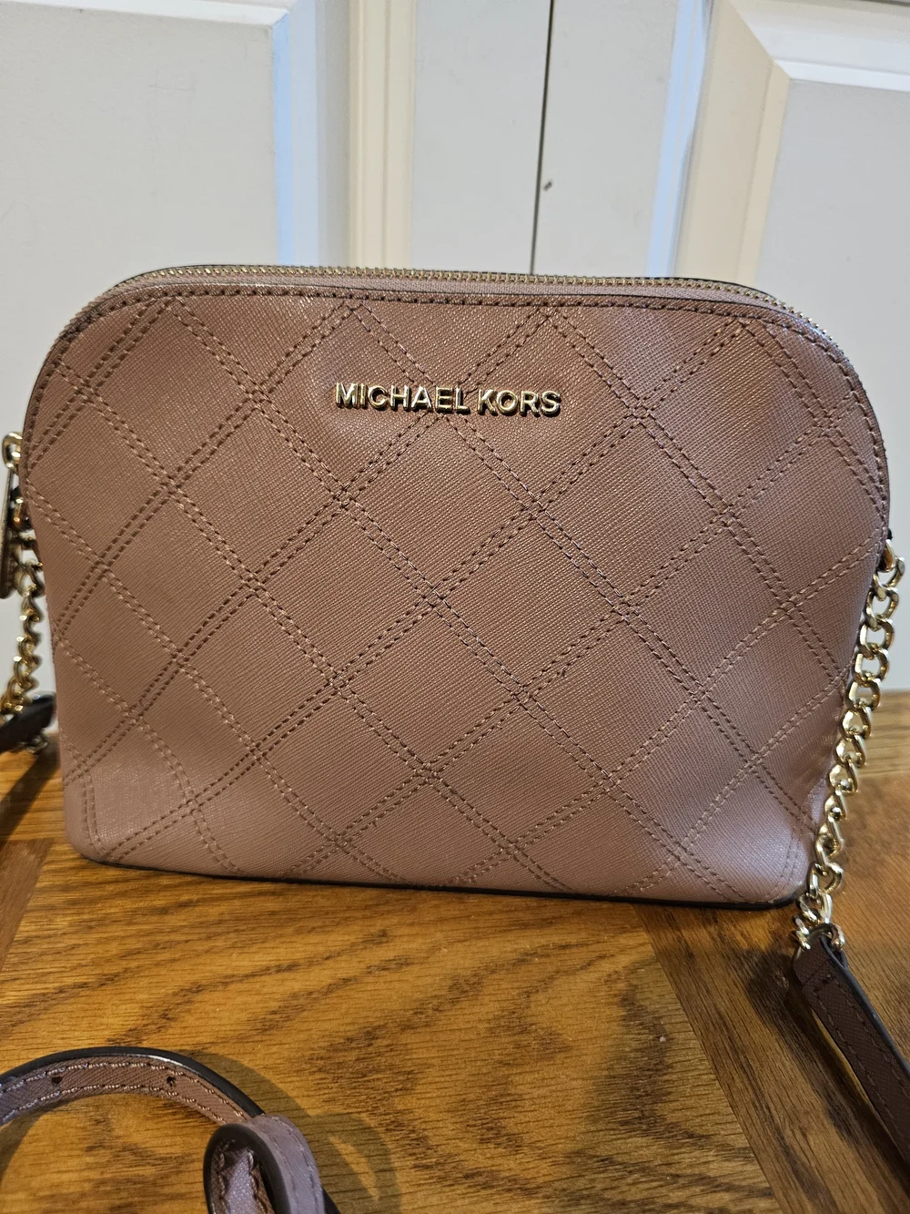 Michael Kors Quilted Crossbody Bag in Dusty Rose